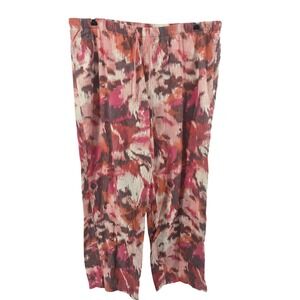 Life is Good Pajama Pants Womens XL Pink Ikat Abstract Sleepwear Relaxed Cotton